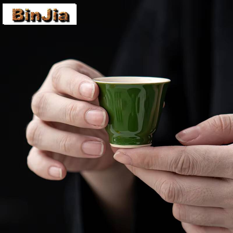 Handmade Ceramic Mug - 2 pièce/ensemble vert noirâtre tasse faite